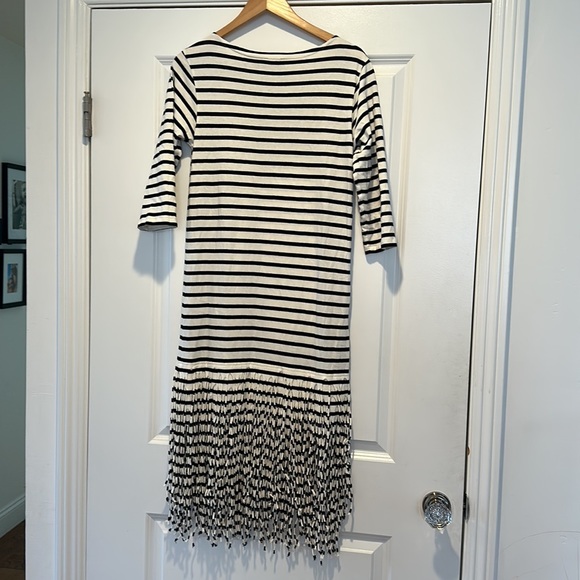 Polo striped dress with fringe bottom - Picture 4 of 5